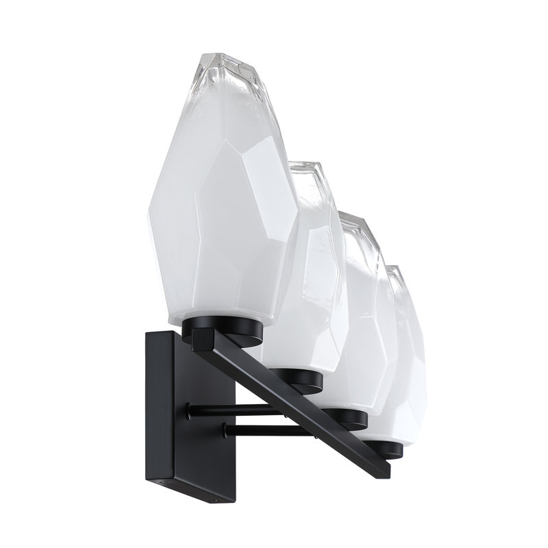 Éclairage pour meuble-lavabo Soren, Noir, 4 lumières, H 10,6 po x l 27,6 po x P 6,7 po