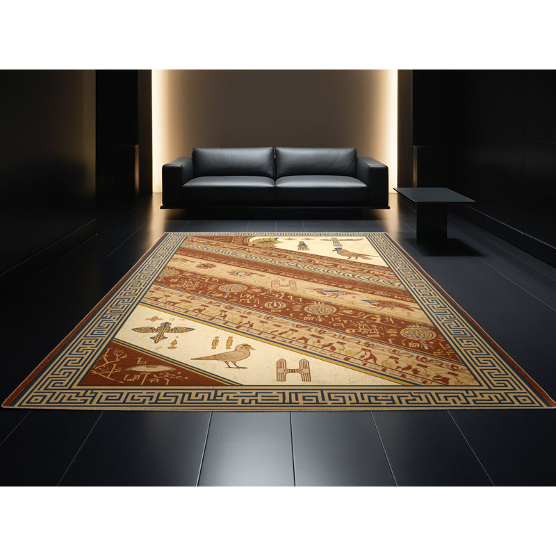 Tapis oriental brun lavable à la machine Aarav, 4 x 2