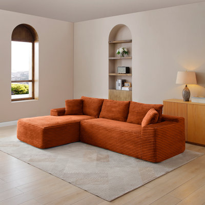 Canapé modulaire Boneless de 105 po, canapé modulaire Cloud avec assise profonde, canapé modulaire moderne en L avec méridienne