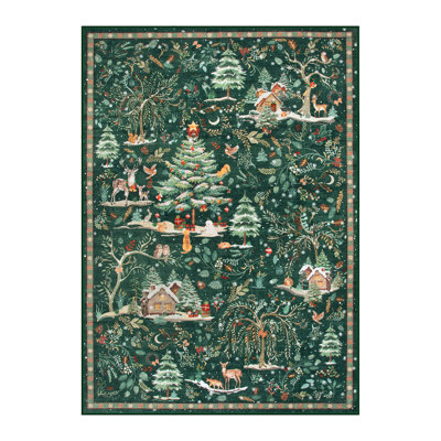 Lahome Christmas Washable Rug,Modern Cozy Non Slip Christmas Cheerful Prints Rugs for Living room and Bedroom