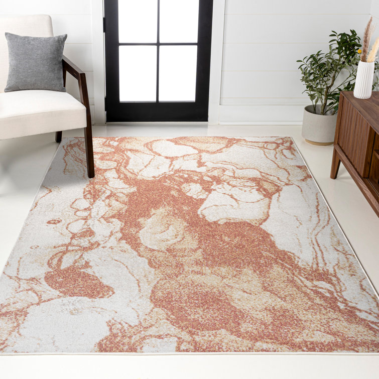 Tapis orange / crème Clemencio