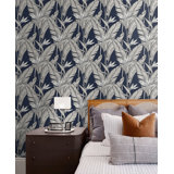 The Sojourn Floral Vinyl Peel & Stick Metallic Wallpaper Roll
