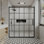 Porte de douche coulissante encadrée avec panneau fixe l 56 à 60 po x H 72 po, noir mat, motif grille française, verre trempé nano-enduit