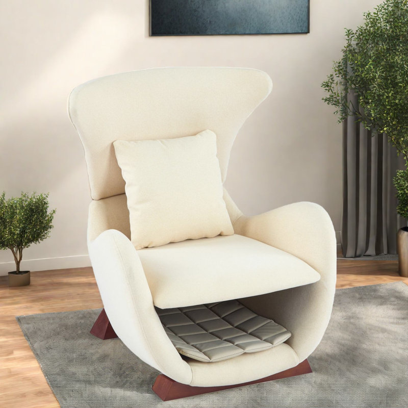Accent Chairs With Storage, Beige Polyester Modern Compact Home Lounge