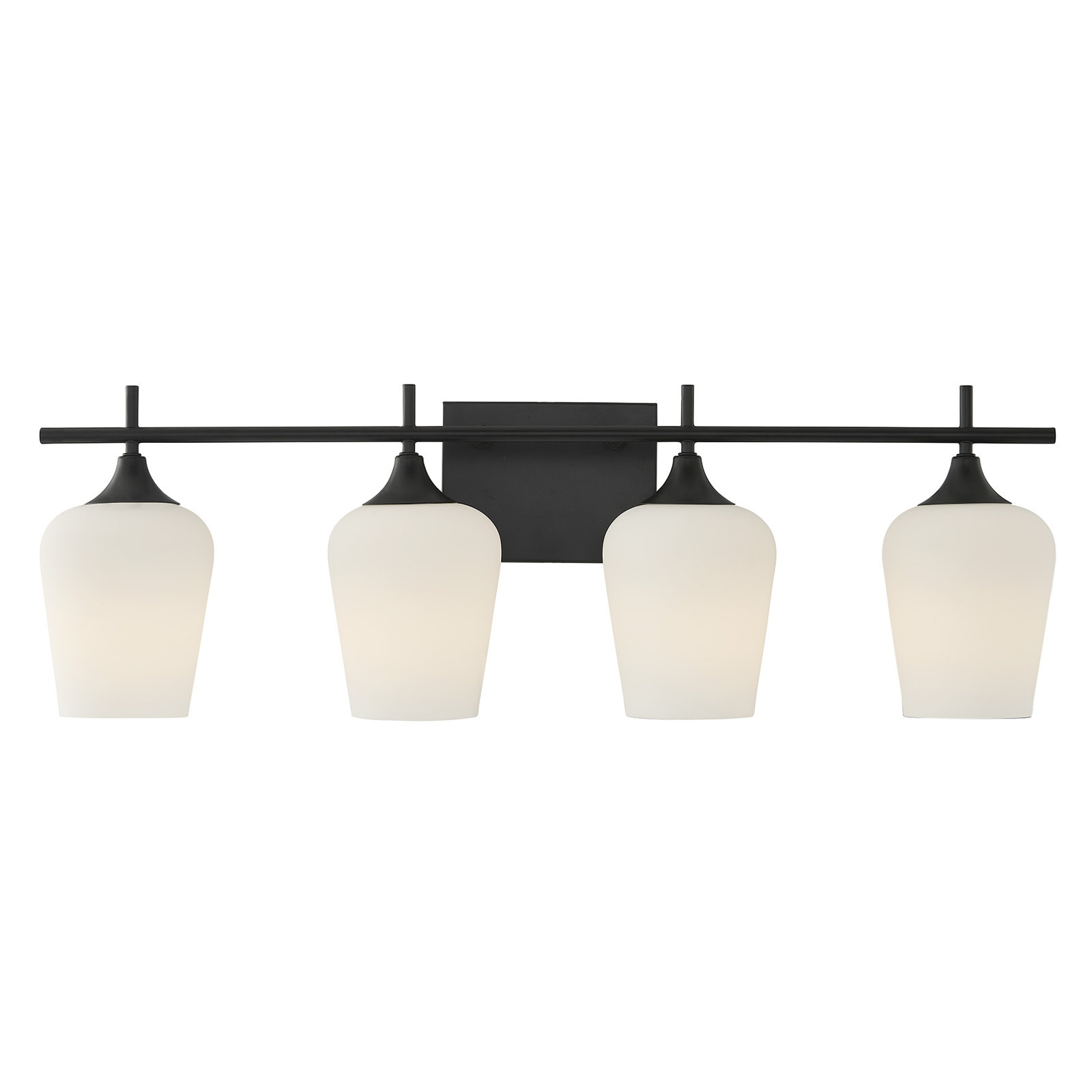 Breena 2 Light Dimmable Vanity Light, Matte Black, White