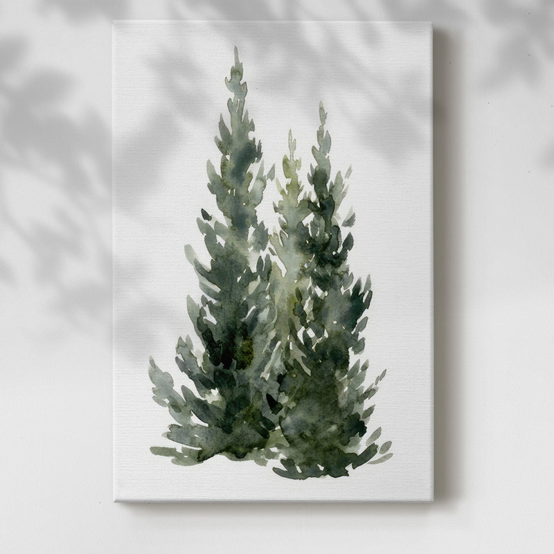 " Simple Evergreens I ", 12" H x 8" W 1.5" D