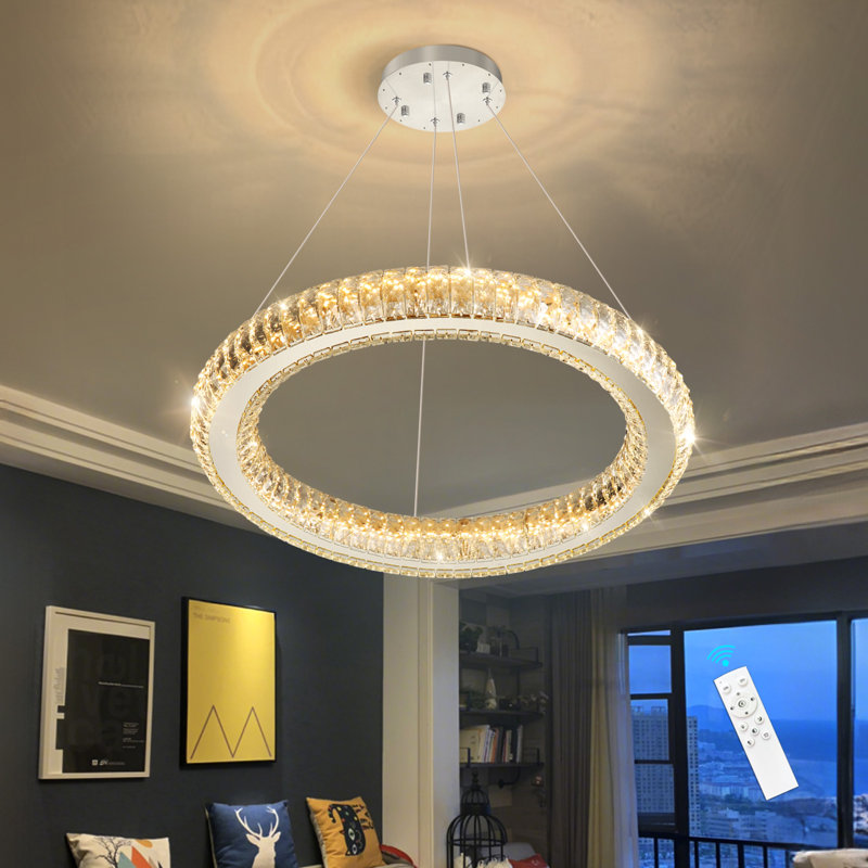 Lustre moderne en cristal noir, Argent