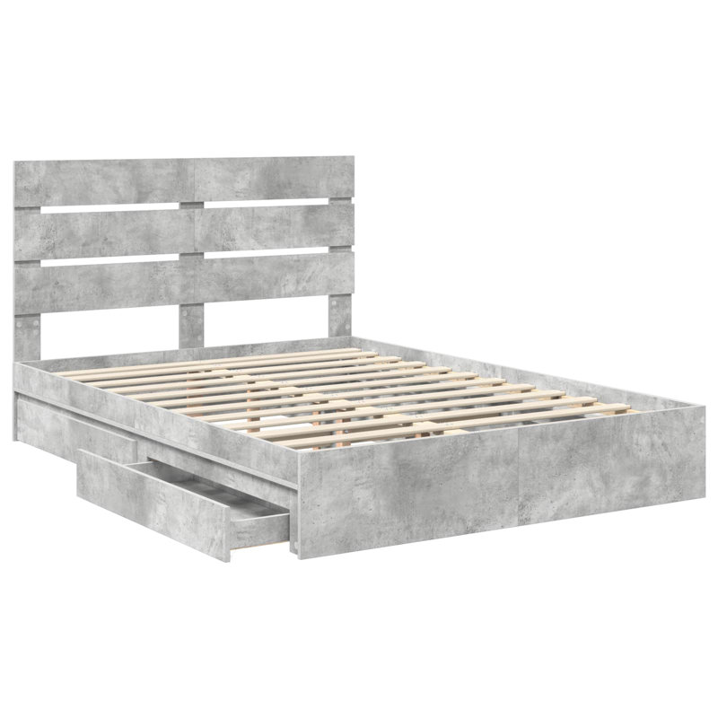 Bed, Kingsize (5'), Concrete Grey