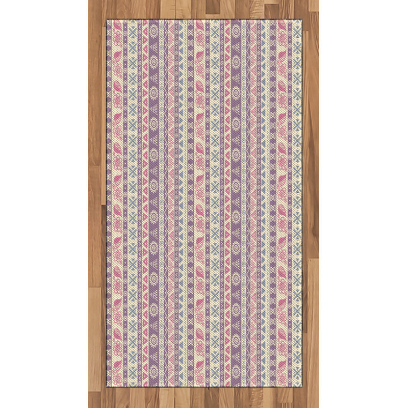 Tapis décoratif à haute densité en fibre de coton à haute densité, Rectangle 2 pi 7 po x 5 pi