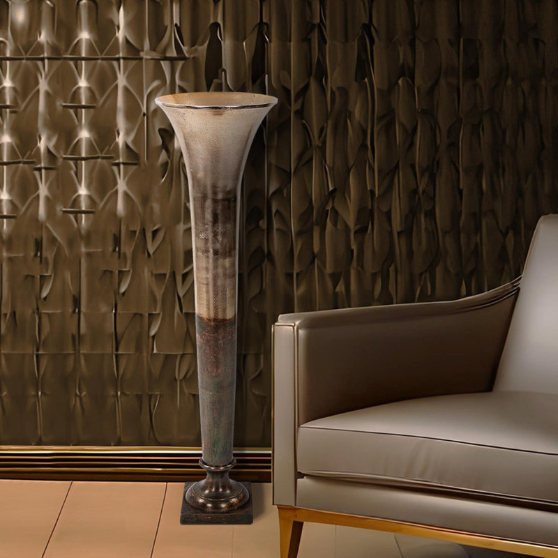 Golden Ore Oversized Fluted Vase