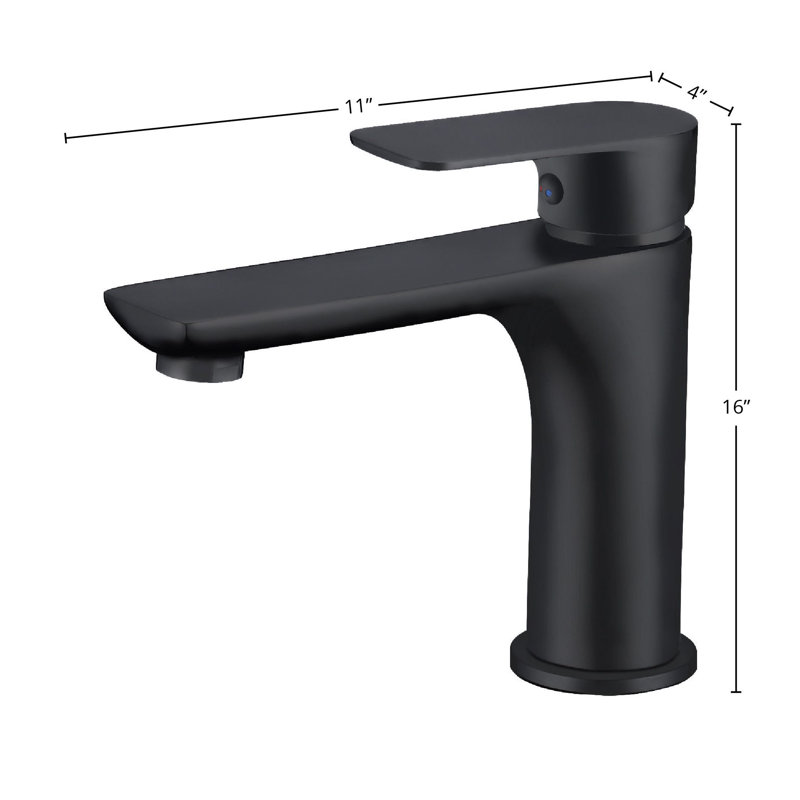 DAX Single Handle Brass Bathroom Faucet, Black