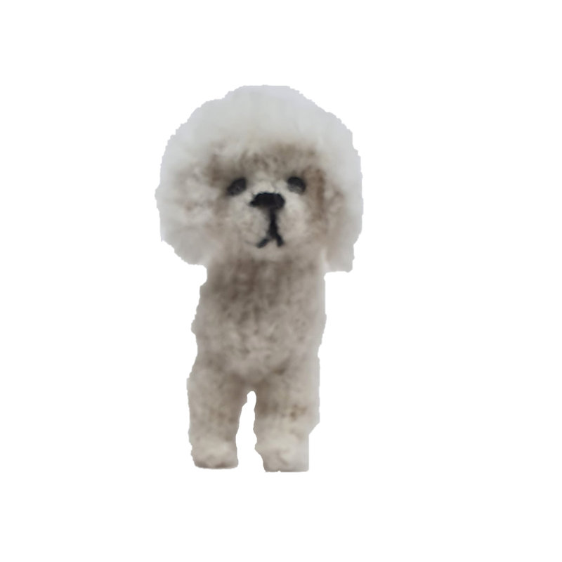 Ornement de Noël en laine d'alpaga tricoté à la main - Bichon frisé