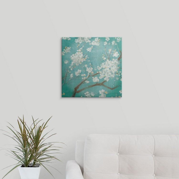 « i on blue vieilli no oiseau », danhui nai, reproduction d’art White Cherry Blossoms, H 35 po x l 35 po x P 1,5 po, Toile