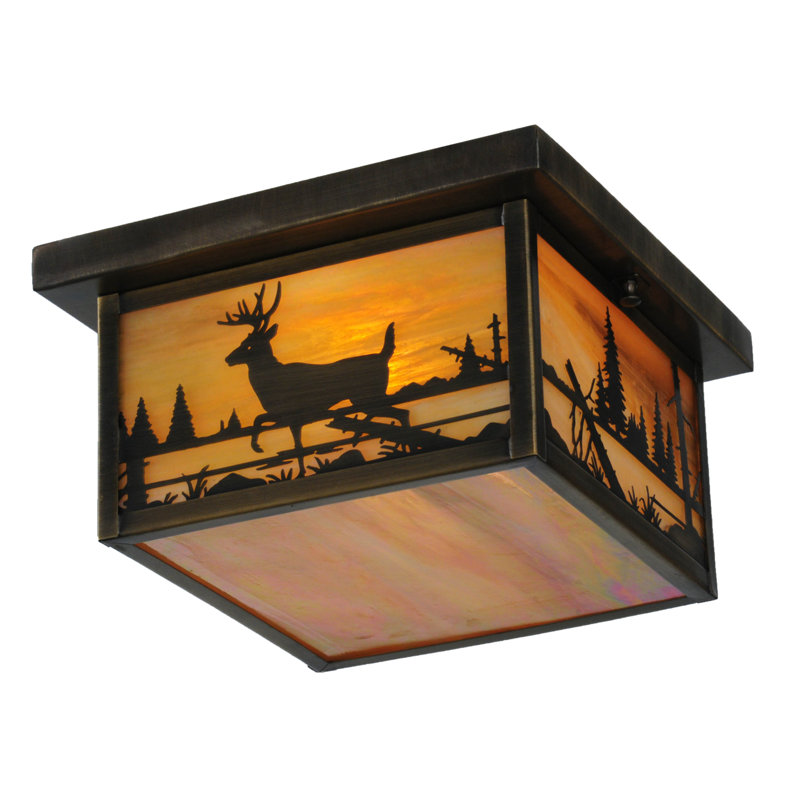 Plafonnier encastré carré 2 lumières 17" unique