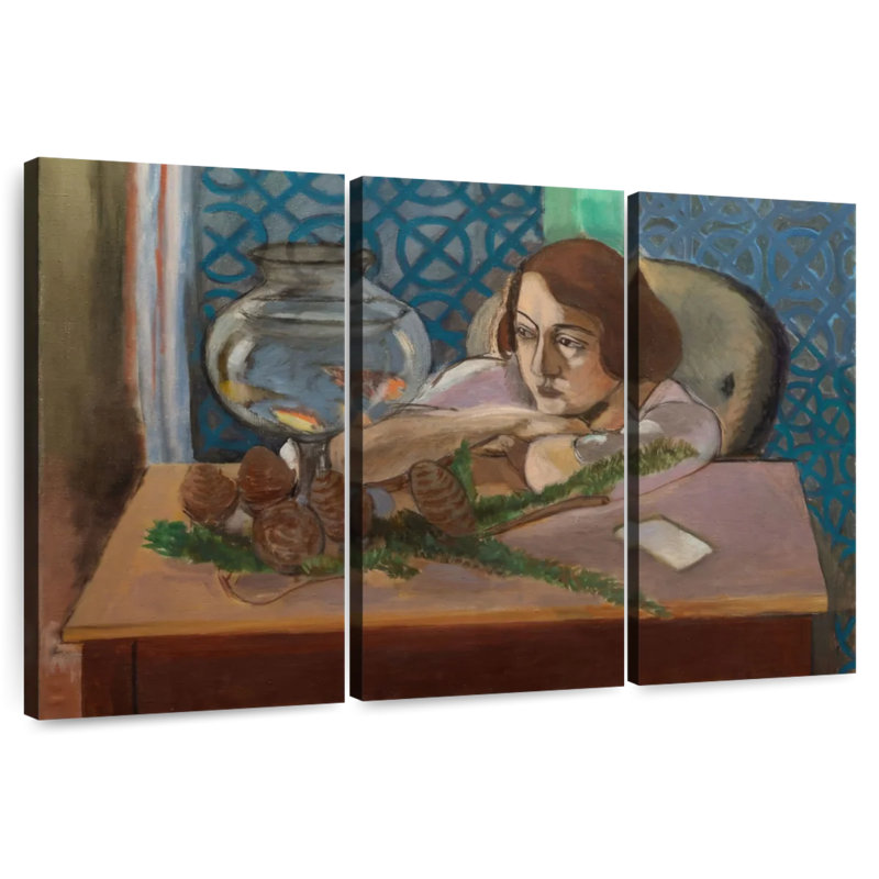 Leisha Woman Before An Aquarium, 20" H x 33" W