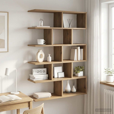  Wall Shelf with Shelf with Storage Engineered Wood Modern Wall-Mounted