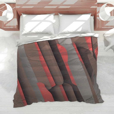 Brown Red Stripes Comforter
