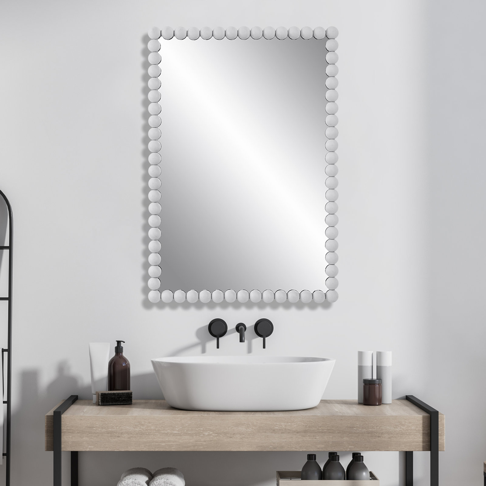 Sanne 24" Vanity Mirror, Matte White, 30" H x 20.5" W