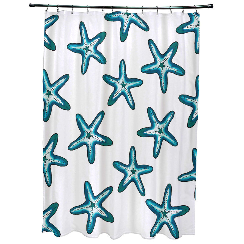 Rideau de douche simple Wilb Abraham, Bleu sarcelle