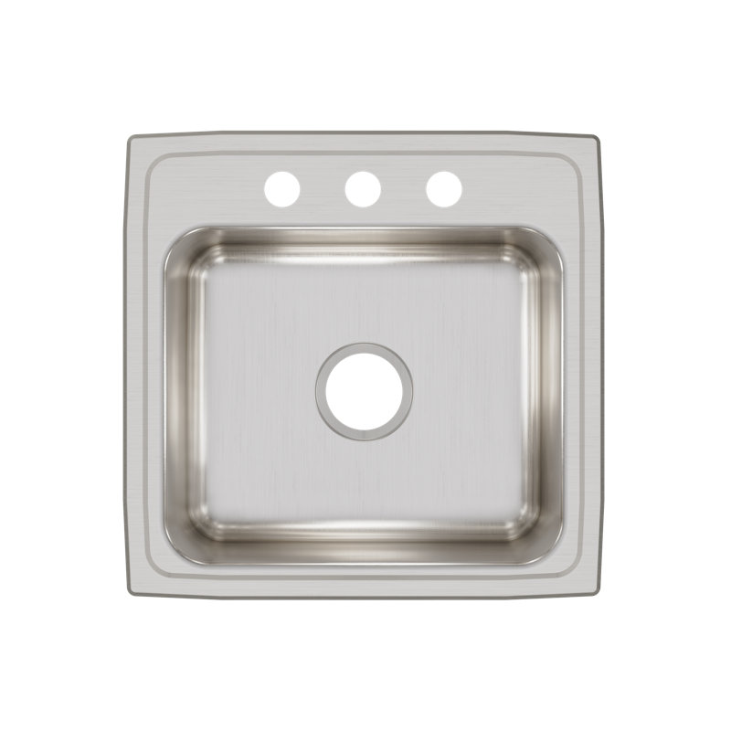 Évier de cuisine à montage sur plan L 19,5 po x l 19 po Lustertone, 3 trous