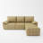 97 inch Modular Sectional Sofa Set, Extra Large L Shaped Couch with Reversible Chaise Modular Convertible Sectional Couch, Couches for Living Room Bedroom Lounge Office, Leather, Mustard Gold-1380357779-1381455002-1380542073