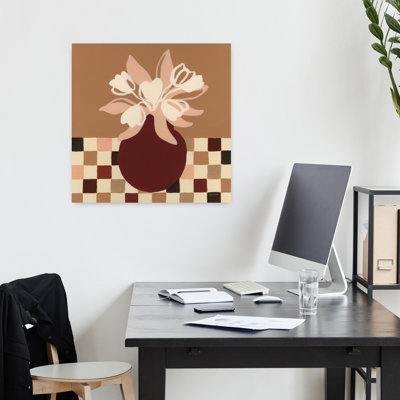 Tulipes calico modernes avec art noir beige