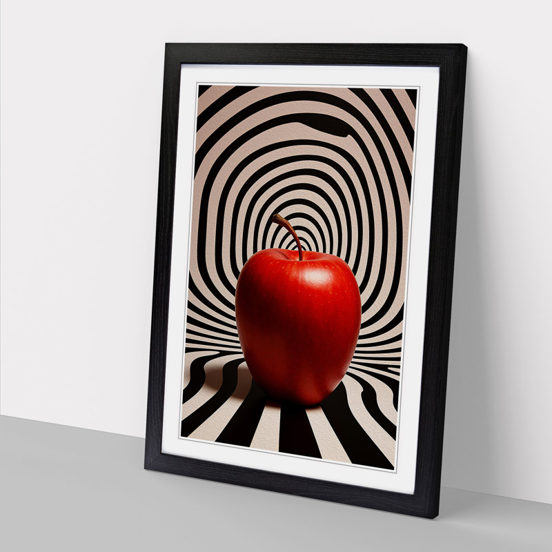 Apple Op Art - Framed Print, Black Framed, 46cm H x 34cm W