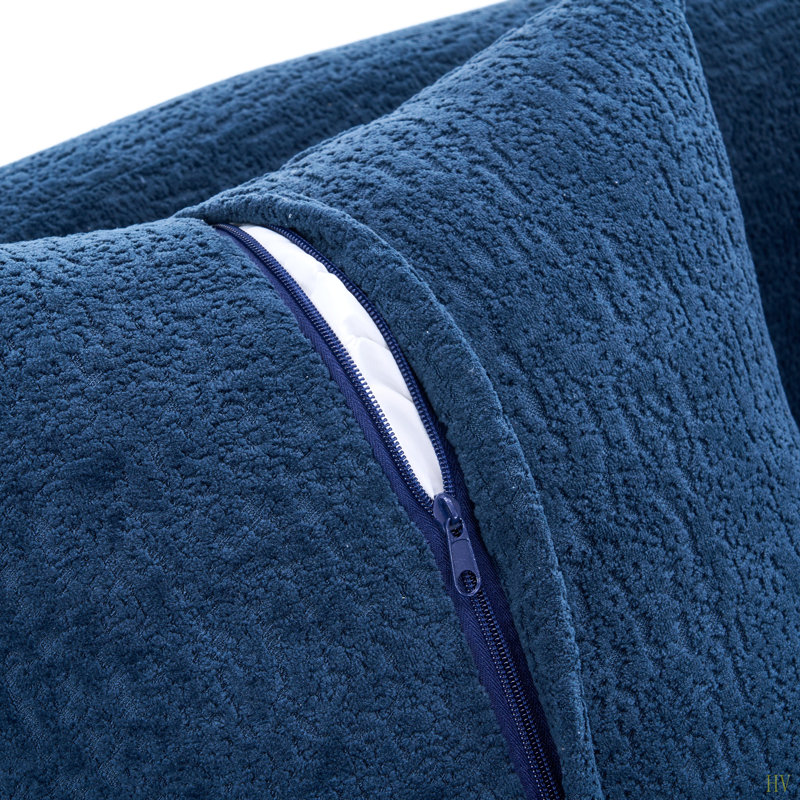 Canapé modulaire en forme de L à compression avec méridienne incurvée, canapé modulaire en chenille sans assemblage, salon à haute densité pour salon.