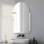 Arched Medicine Cabinets With Modern Storage, Recess Or Surface Mounted Bathroom Cabinets with Mirror, 2 Glass Shelves Frameless Mirror Cabinet-150183816