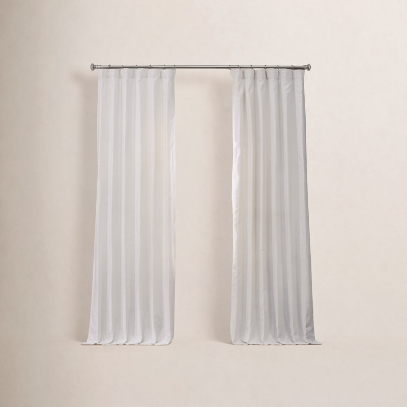 Rideau obscurcissant en lin Briella, Blanc frais, l 50 po x L 96 po
