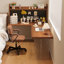 Bureau noyer + bois massif en forme de L noir + fer + bureau en acrylique-1190177341-1190177339