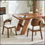 Chaises de salle à manger en bois de noyer massif avec coussins en polyuréthane blanc et dossier creux pour une assise confortable-1289571116