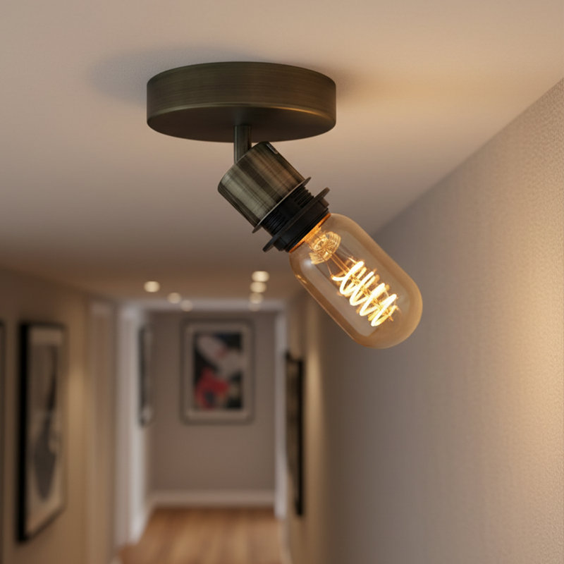 Semi Flush Mount, Green Brass, Yes
