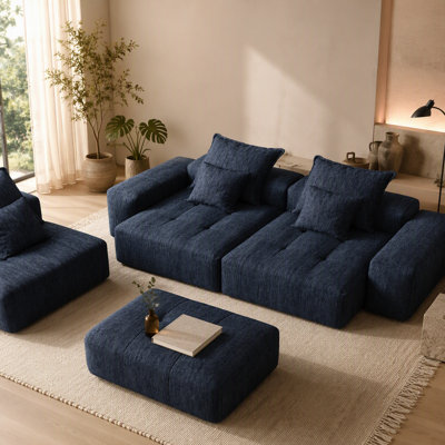 Canapé modulaire surdimensionné moderne avec coussins moelleux et combinaison de bricolage, idéal pour les réunions de famille et pour se détendre dans les espaces résidentiels