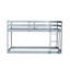 Lit simple au-dessus d'un lit mezzanine gris - Fabriqué en bois d'hévéa massif pour une couleur de bois durable, pratique-414722806