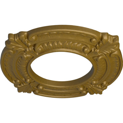Endurathane Benson Ceiling Medallion, 9"OD x 4 1/8"ID x 5/8"P (Fits Canopies up to 4 1/8"), Hand-Painted Gold Finish