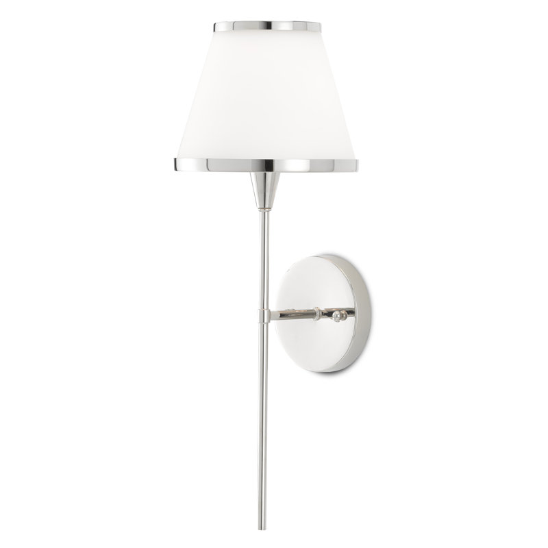 Applique murale à bras 1 lumière Brimsley, Nickel poli