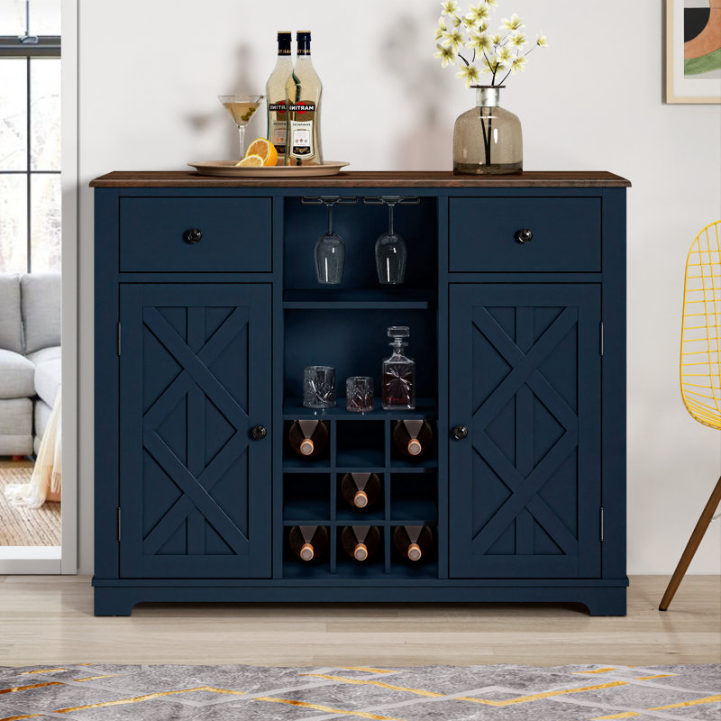 Swavar 47'' Wine Bar, Navy
