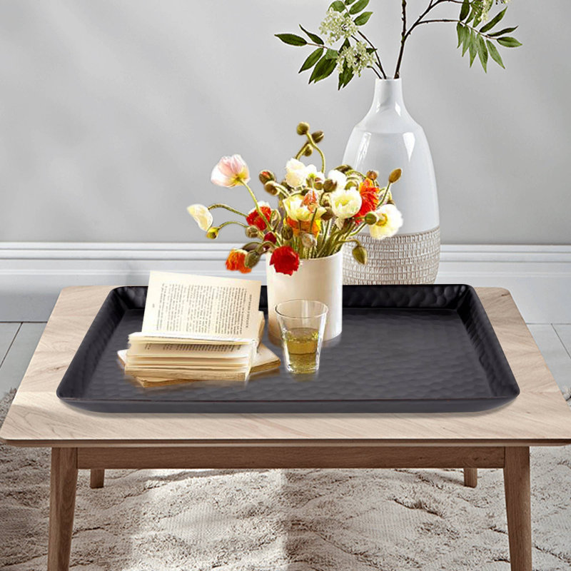 Oneita Vanity Tray | Hammered Rectangular Vanity Tray with padded Bottom | Oil Rubbed Bronze Finish, Oil Rubbed Bronze