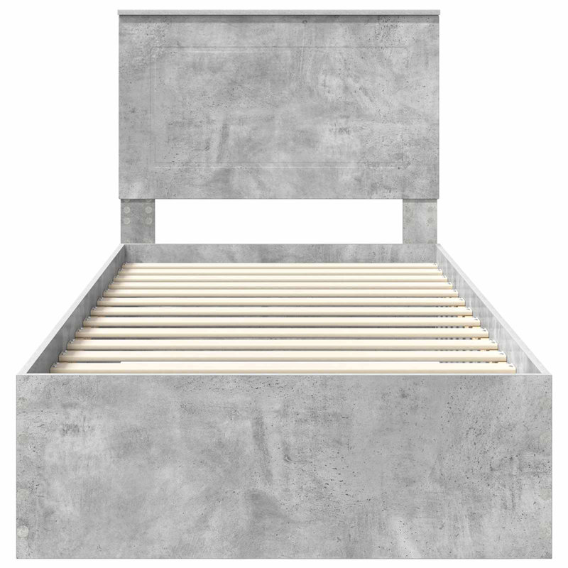 Bed Frame, European Single (90 x 200 cm), Concrete Grey