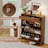 Fluted Shoe Storage Cabinet With 2 Flip Drawers & Top Drawer, 31.5"w Narrow Hidden Shoe Rack Cabinet-123031012