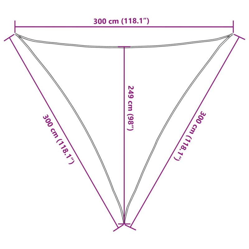 Camelle 100% Polyester Oxford 3m x 3m x 3m Triangle Shade Sail, Sand