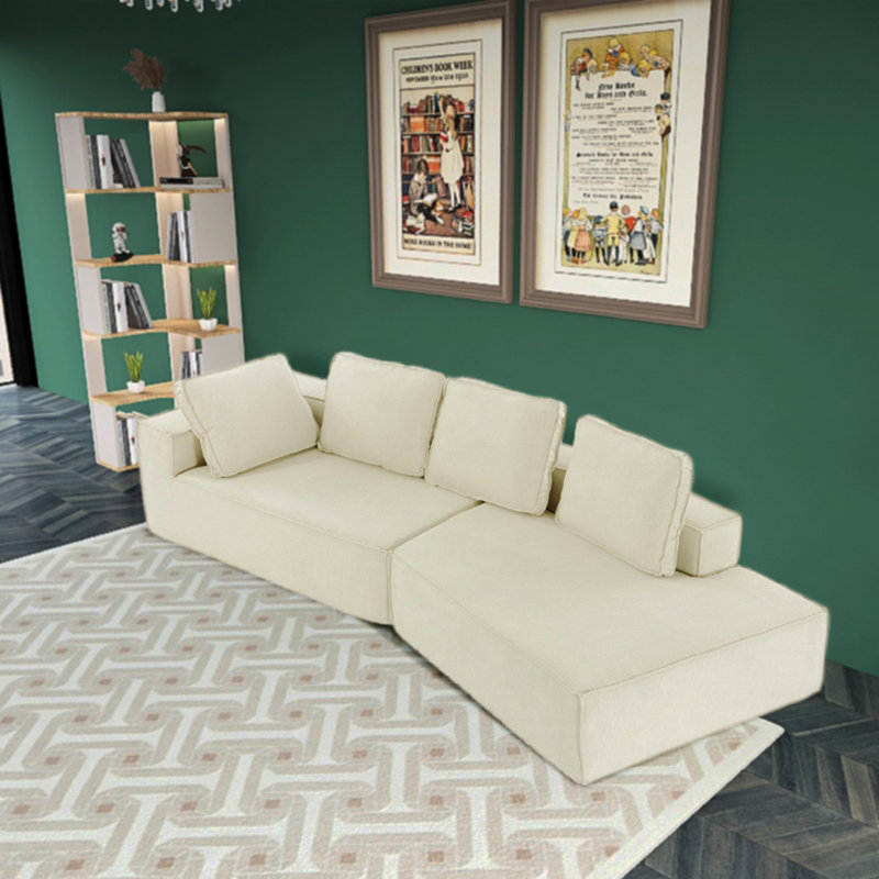 Canapé modulaire 2 pièces Martelange, Chenille beige