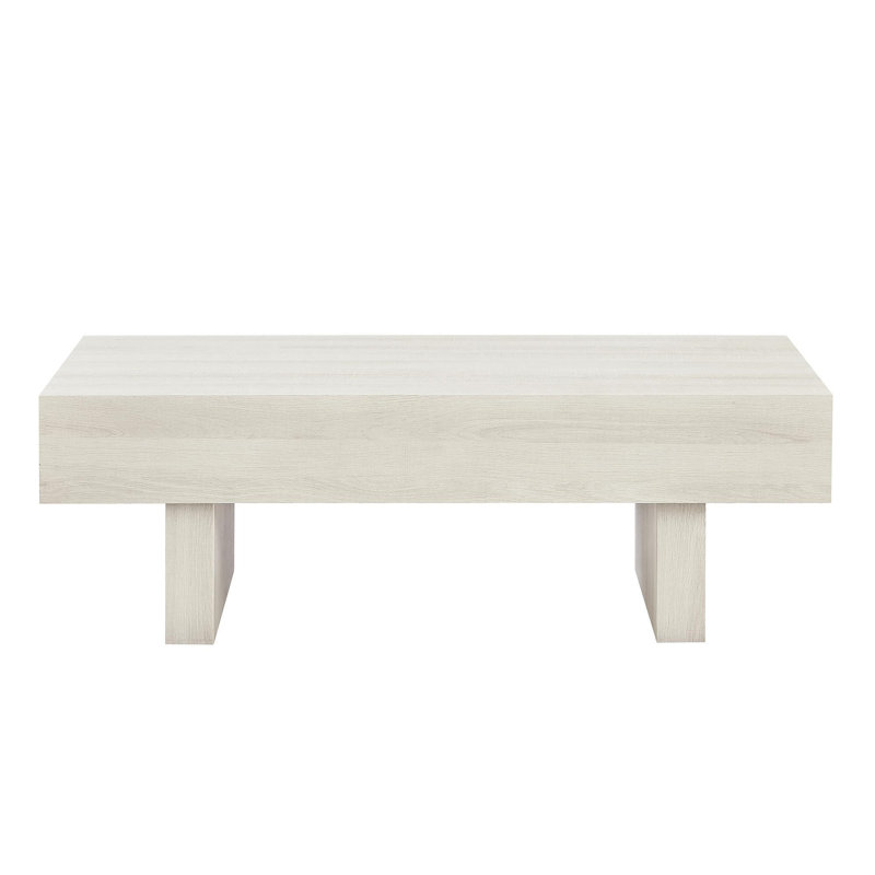 Memmott Modern Accent Coffee Table, 16" H x 47.5" W x 23.5" D, White
