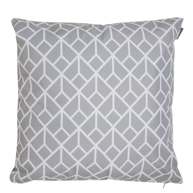 Art Deco Indoor-Outdoor Cushion, Grey