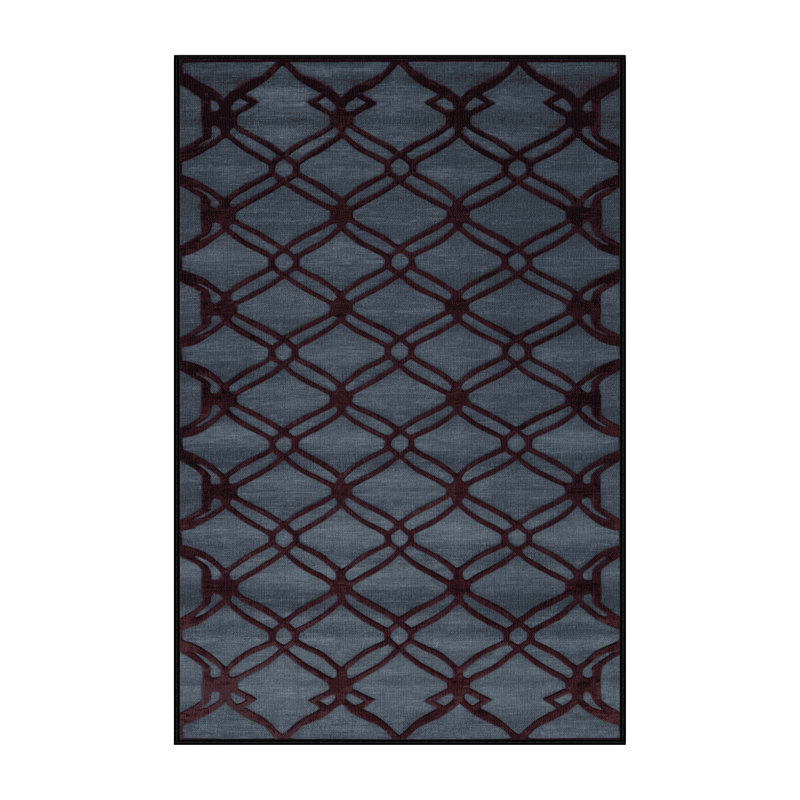 Machine Washable Trellis Gray Area Rug