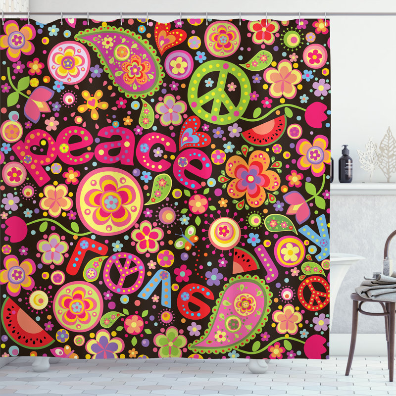 Shower Curtain with Hooks Included, 75"H x 69"W