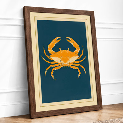 Golden Crab Geometric - Framed Print