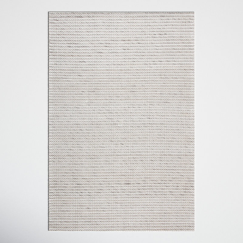 Tapis brun clair / ivoire en laine à tissage plat Roque, Rectangle 6 pi x 9 pi