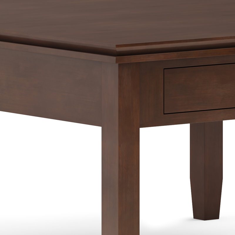Russet Brown Solid Wood Square Coffee Table with Storage